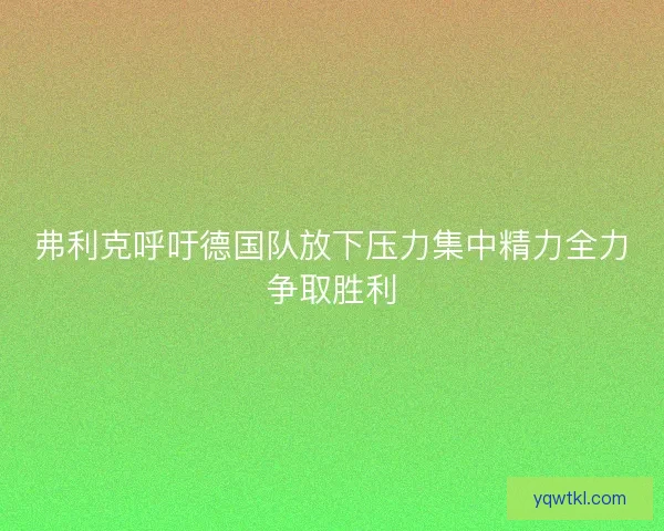 弗利克呼吁德国队放下压力集中精力全力争取胜利